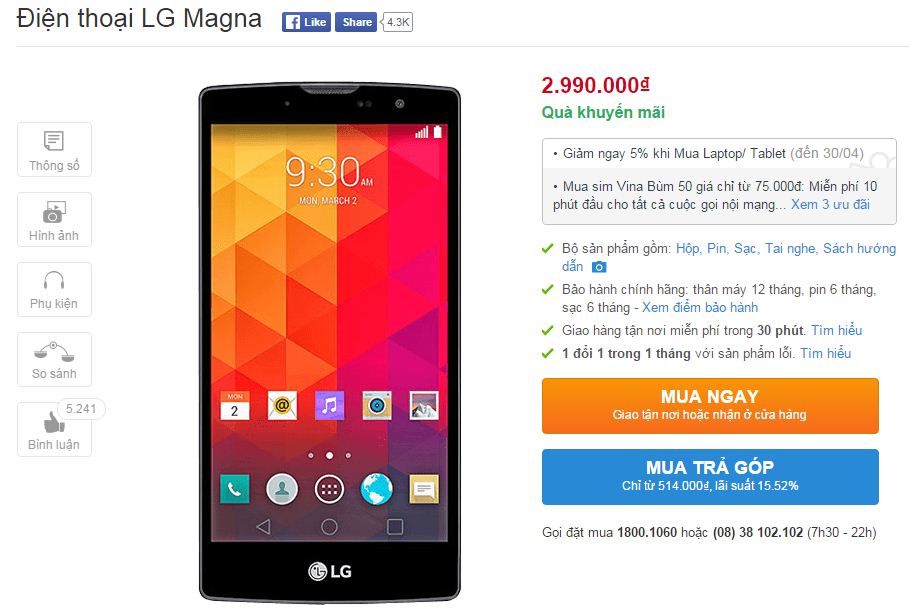 LG Magna giảm giá LG Magna giảm giá