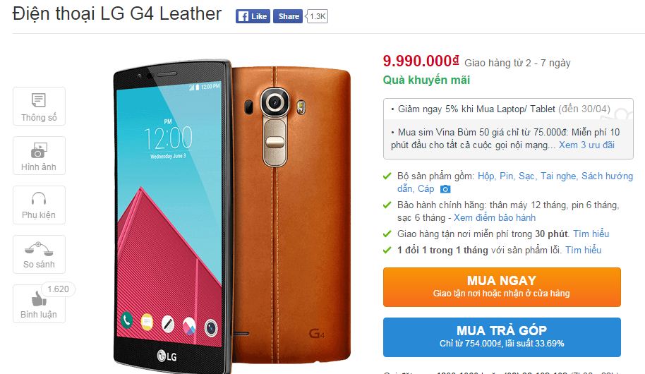 LG G4 giảm giá