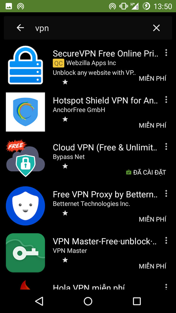 VPN cho Android