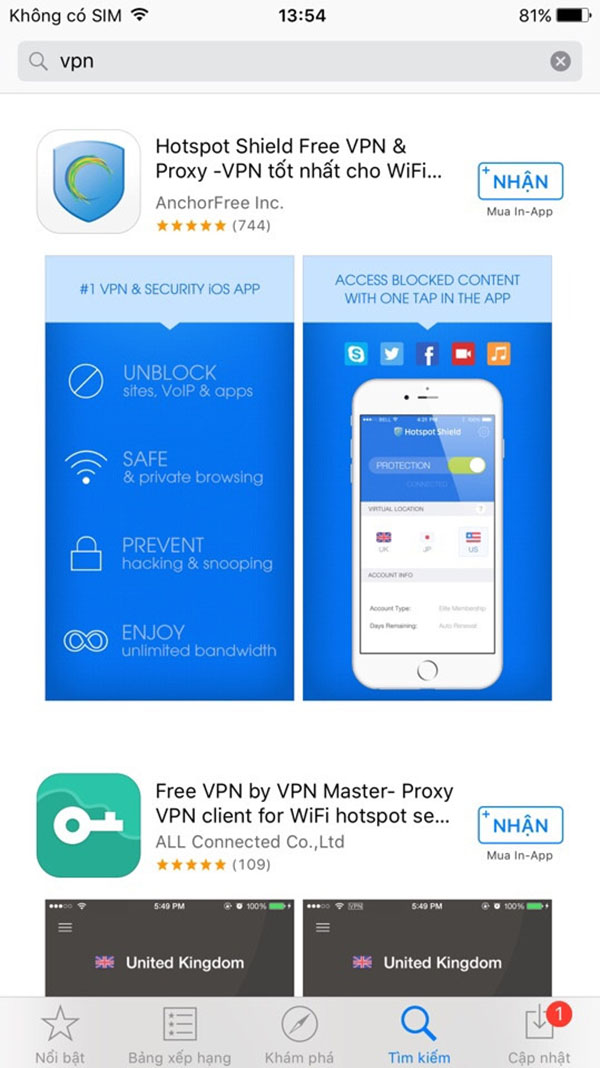 VPN cho iPhone iPad