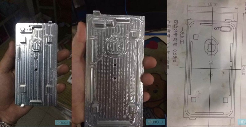 Bộ khung kim loại của iPhone 7, iPhone 7 Plus xuất hiện thực tế