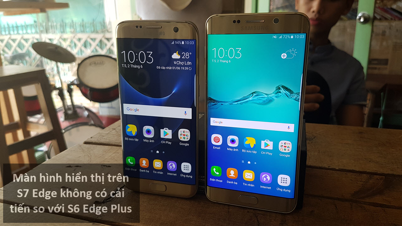 Màn hỉnh trên S7 Edge không có cải tiến so với S6 Edge Plus