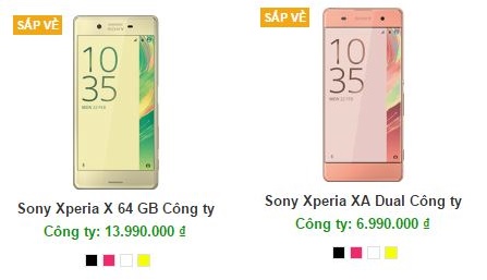 Giá bán của Xperia X, XA hé lộ trước đó