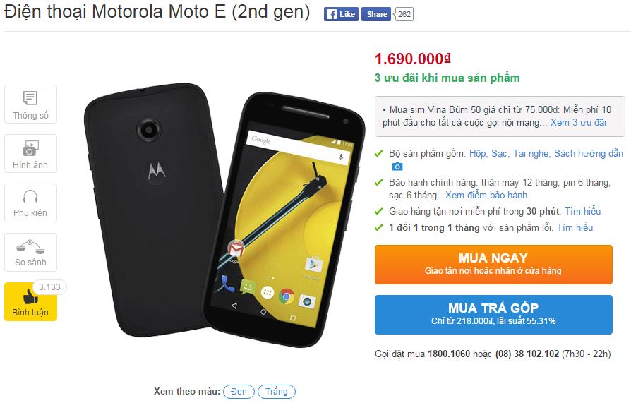 Smartphone phổ thông Moto E hỗ trợ 4G tiếp tục hạ giá Smartphone phổ thông Moto E hỗ trợ 4G tiếp tục hạ giá