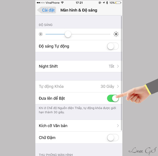 Nhấc để đánh thức iPhone Nhấc để đánh thức iPhone