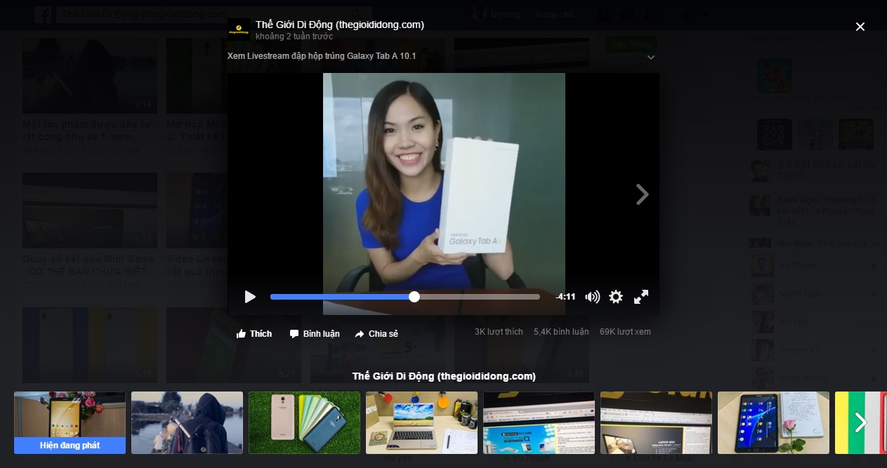 Hình ảnh Live Stream đập hộp trúng Samsung Galaxy Tab A 10.1