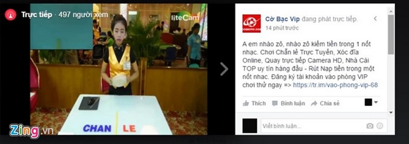 Facebook Live ở Việt Nam thành ổ cờ bạc trực tuyến Facebook Live ở Việt Nam thành ổ cờ bạc trực tuyến
