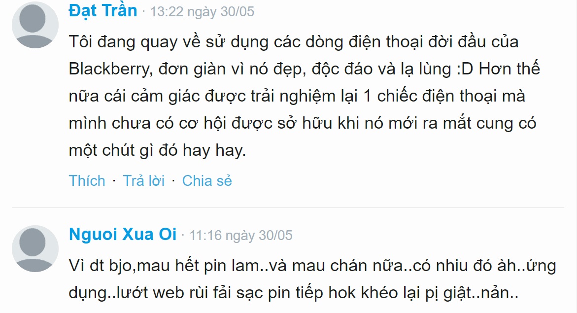 Nhận xét của người dùng về điện thoại cổ Nhận xét của người dùng về điện thoại cổ