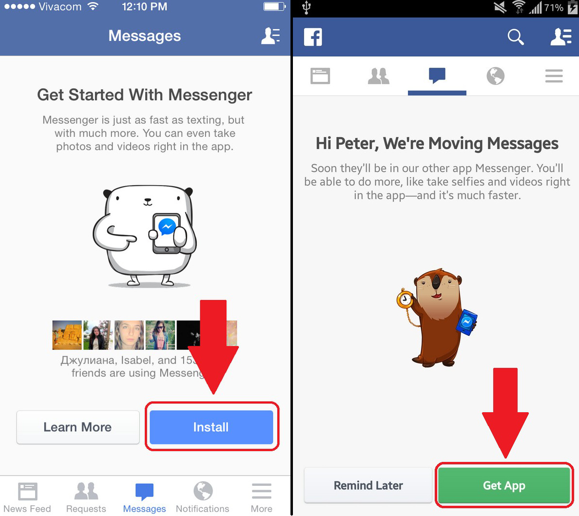 Facebook ép người dùng tải Messenger Facebook ép người dùng tải Messenger