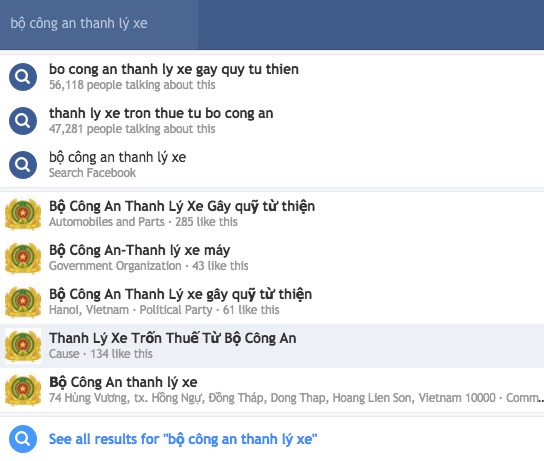 Giả mạo Bộ Công an lừa đảo bán xe trên Facebook Giả mạo Bộ Công an lừa đảo bán xe trên Facebook