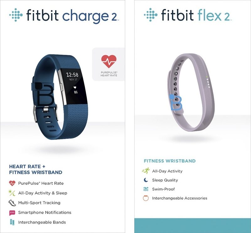 Vòng đeo tay Fitbit Charge 2 và Flex 2 xuất hiện Vòng đeo tay Fitbit Charge 2 và Flex 2 xuất hiện