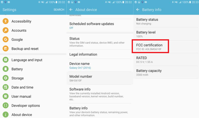 Galaxy On7 2016 có mặt tại FCC Hoa Kỳ