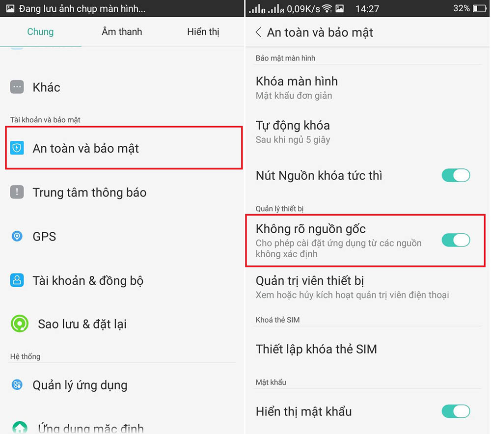 Cài đặt Cài đặt