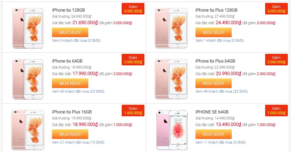 Táo mới ra mắt, iPhone 6s, 6s Plus, SE cho tới iPad, MacBook giảm hàng triệu đồng