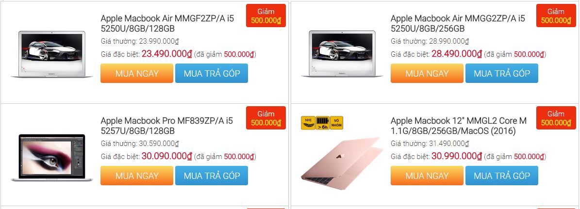 Táo mới ra mắt, iPhone 6s, 6s Plus, SE cho tới iPad, MacBook giảm hàng triệu đồng