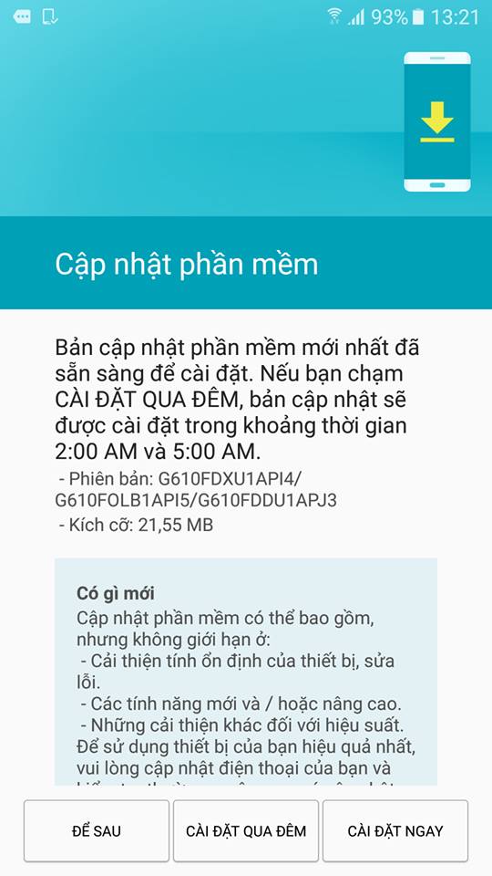 Galaxy J7 Prime nhận bản cập nhật mới Galaxy J7 Prime nhận bản cập nhật mới