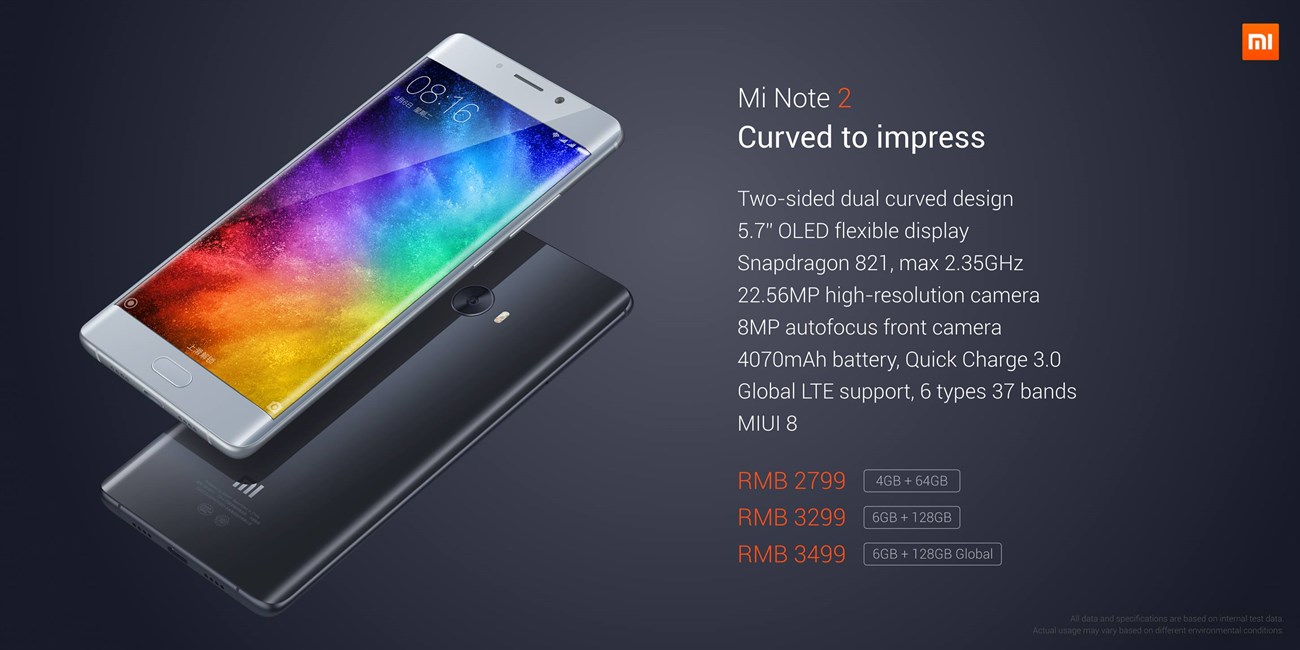 Siêu phẩm Mi Note 2 chính thức trình làng Siêu phẩm Mi Note 2 chính thức trình làng