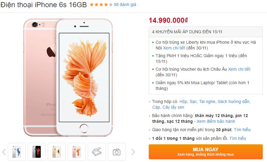 iPhone 6s giảm giá