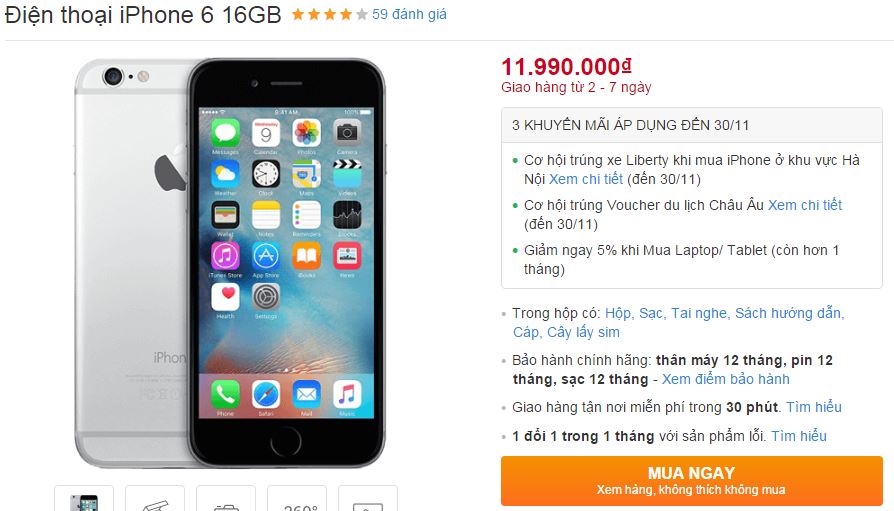 Sau iPhone 6s, đến lượt iPhone 6 giảm giá cực sốc