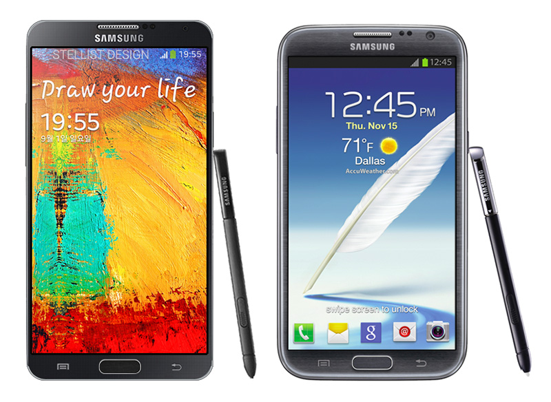 Galaxy Note 2 và Note 3 của Samsung