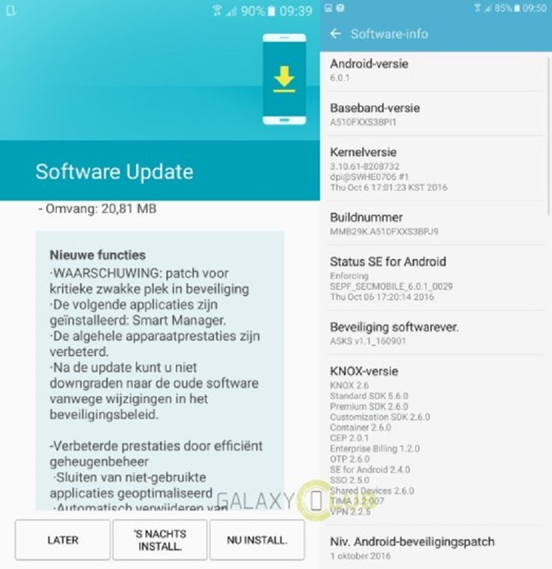 Galaxy A5 cập nhật sửa lỗi Galaxy A5 cập nhật sửa lỗi