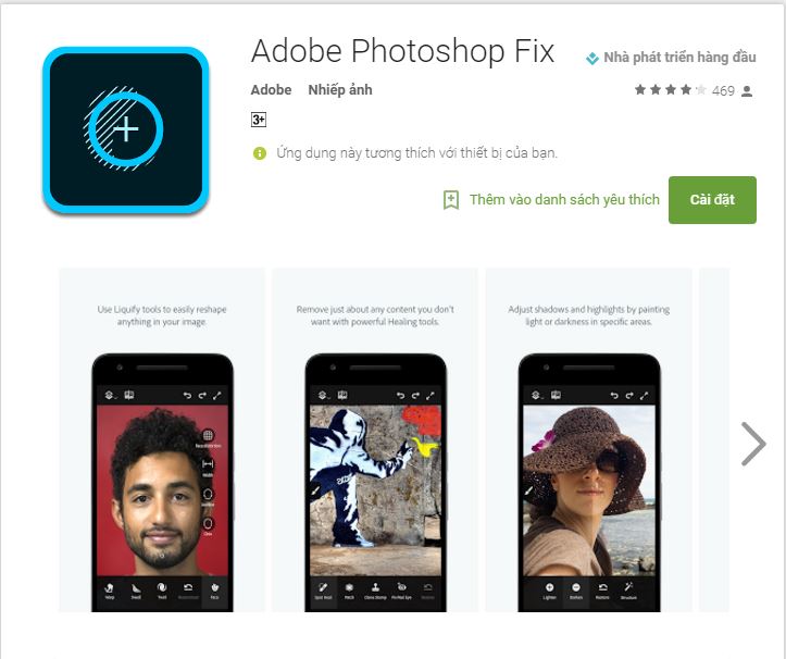 Phần mềm chỉnh sửa mạnh mẽ Photoshop Fix đã cập bến Android Phần mềm chỉnh sửa mạnh mẽ Photoshop Fix đã cập bến Android
