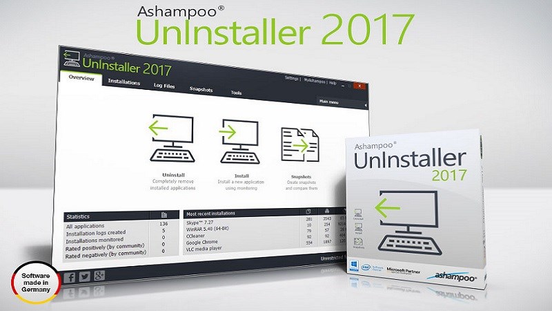 Miễn phí bản quyền Ashampoo UnInstaller 2017 trị giá 1,3 triệu Miễn phí bản quyền Ashampoo UnInstaller 2017 trị giá 1,3 triệu