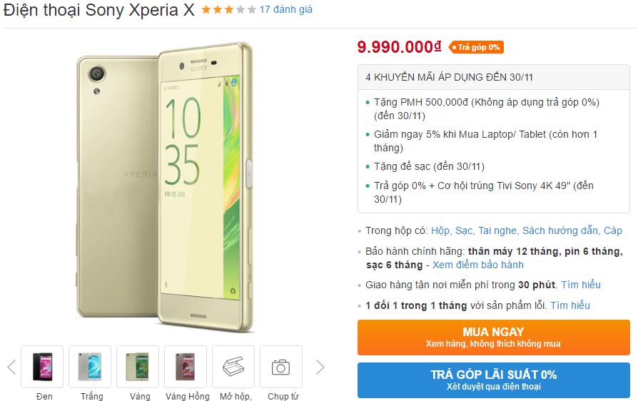 Xperia X đã giảm giá sốc còn được tặng PMH 500 ngàn kèm đế sạc cực chất Xperia X đã giảm giá sốc còn được tặng PMH 500 ngàn kèm đế sạc cực chất
