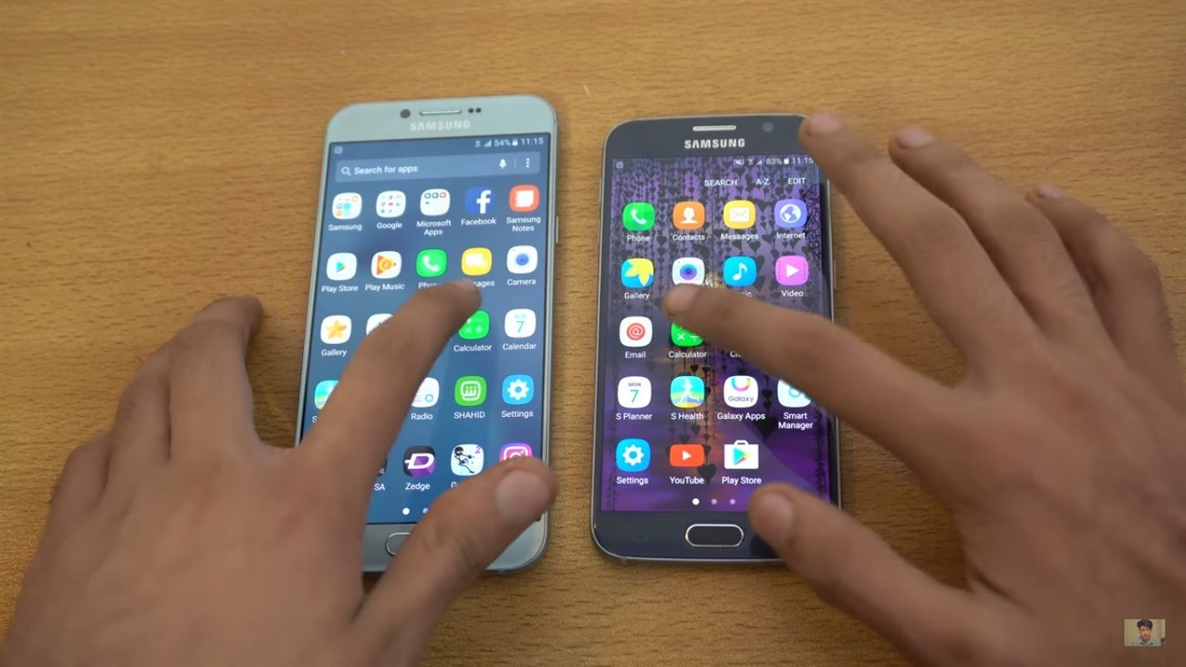 Galaxy A8 2016 đọ tốc độ xử lý ứng dụng với Galaxy S6
