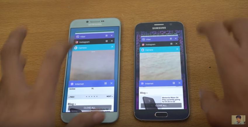 Galaxy A8 2016 đọ tốc độ xử lý ứng dụng với Galaxy S6