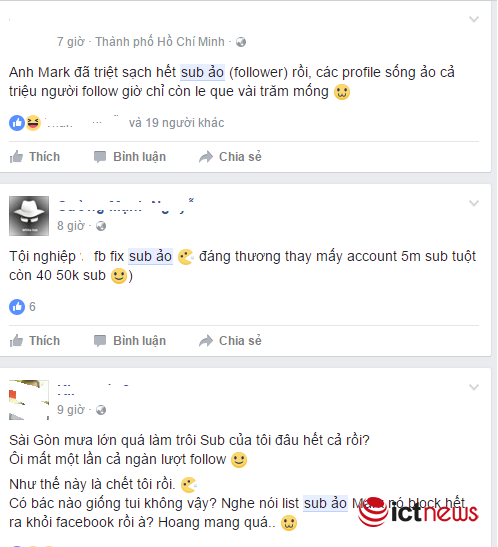 Hàng loạt tài khoản Facebook hot mất lượt theo dõi