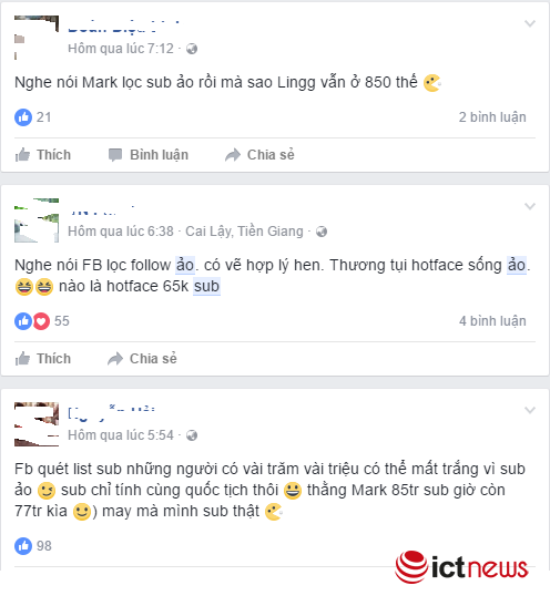 Hàng loạt tài khoản Facebook hot mất lượt theo dõi