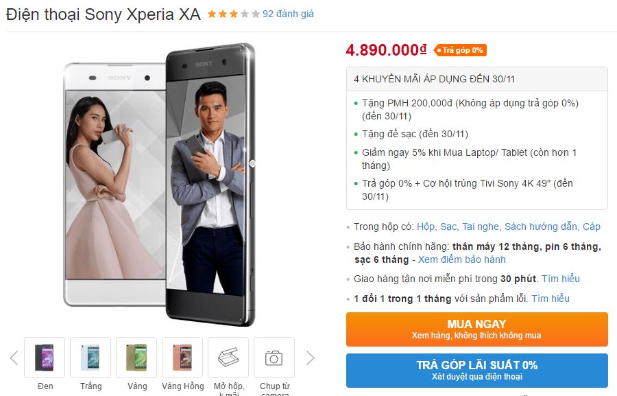 Xperia XA viền cạnh siêu mỏng, camera 8/13 MP hạ giá mạnh mẽ Xperia XA viền cạnh siêu mỏng, camera 8/13 MP hạ giá mạnh mẽ