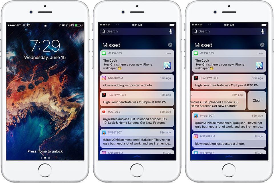 Thanh thông báo trên iOS 10 Thanh thông báo trên iPhone ngày càng thông minh hơn, hiển thị rõ ràng hơn