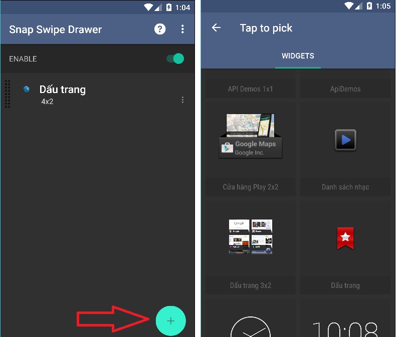 Snap Swipe Drawer: Công cụ giúp gôm các widget về chung Snap Swipe Drawer: Công cụ giúp gôm các widget về chung