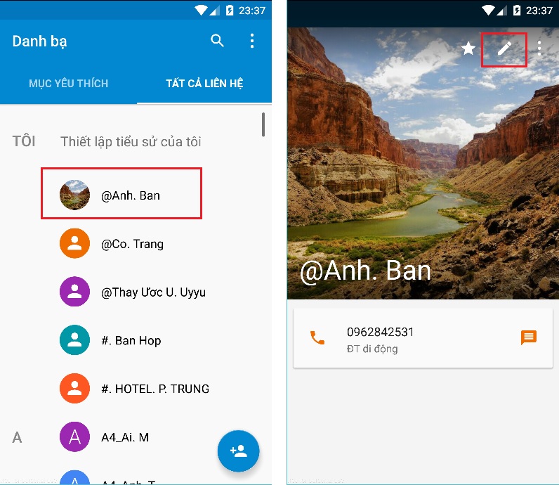 Cách cài nhạc chuông cho từng liên lạc trên Android