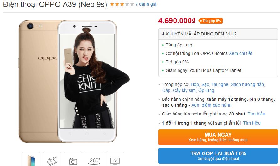 OPPO A39 có mức giá bán ưu đãi mùa mua sắm cuối năm OPPO A39 có mức giá bán ưu đãi mùa mua sắm cuối năm