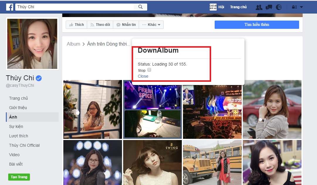 Tải nhanh album ảnh trên Facebook với vài click chuột