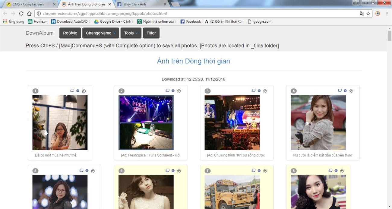 Tải nhanh album ảnh trên Facebook với vài click chuột