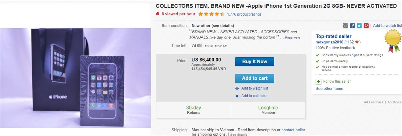 iPhone đời đầu nguyên seal được bán với giá nửa tỷ đồng iPhone đời đầu nguyên seal được bán với giá nửa tỷ đồng