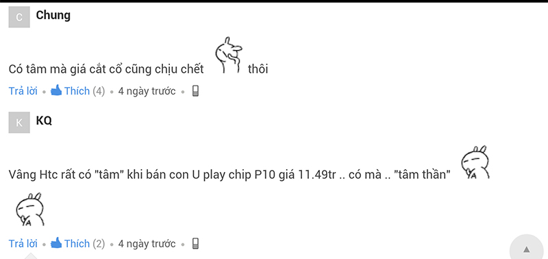 giá HTC Một số bình luận của đọc giả trên trang tin tức Thế giới di động về giá của bộ đôi HTC U Ultra và U Play