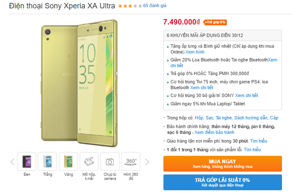 Đặt mua online Xperia XA/XA Ultra ngay hôm nay để được tặng bình giữ nhiệt và ốp lưng thời trang