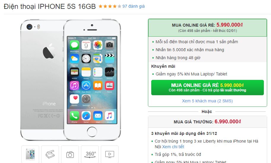 Tết Dương lịch, iPhone 5s tiếp tục được giảm giá sốc Tết Dương lịch, iPhone 5s tiếp tục được giảm giá sốc