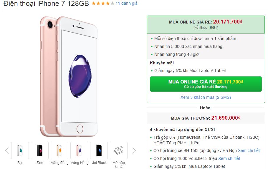 iPhone 7 tiếp tục được giảm giá mạnh mẽ dịp Tết iPhone 7 tiếp tục được giảm giá mạnh mẽ dịp Tết