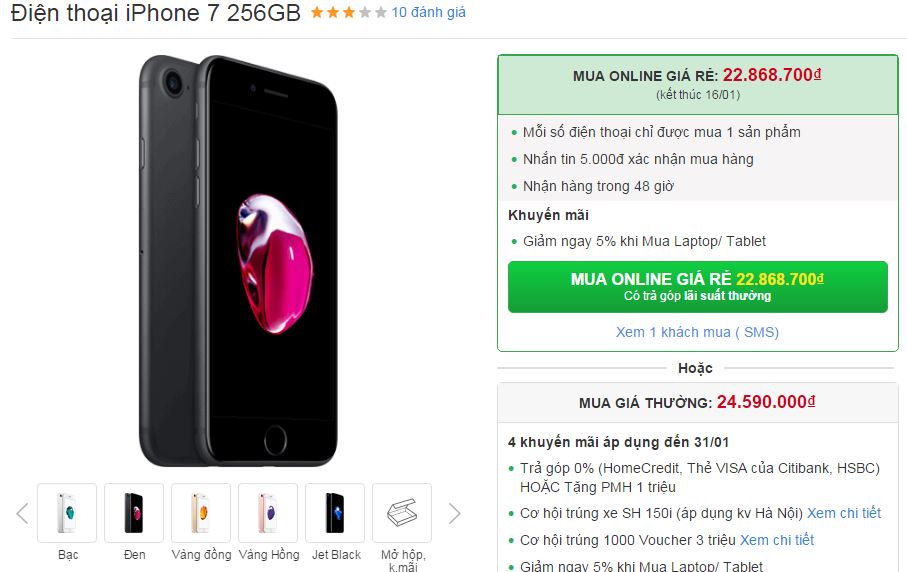 iPhone 7 tiếp tục được giảm giá mạnh mẽ dịp Tết iPhone 7 tiếp tục được giảm giá mạnh mẽ dịp Tết