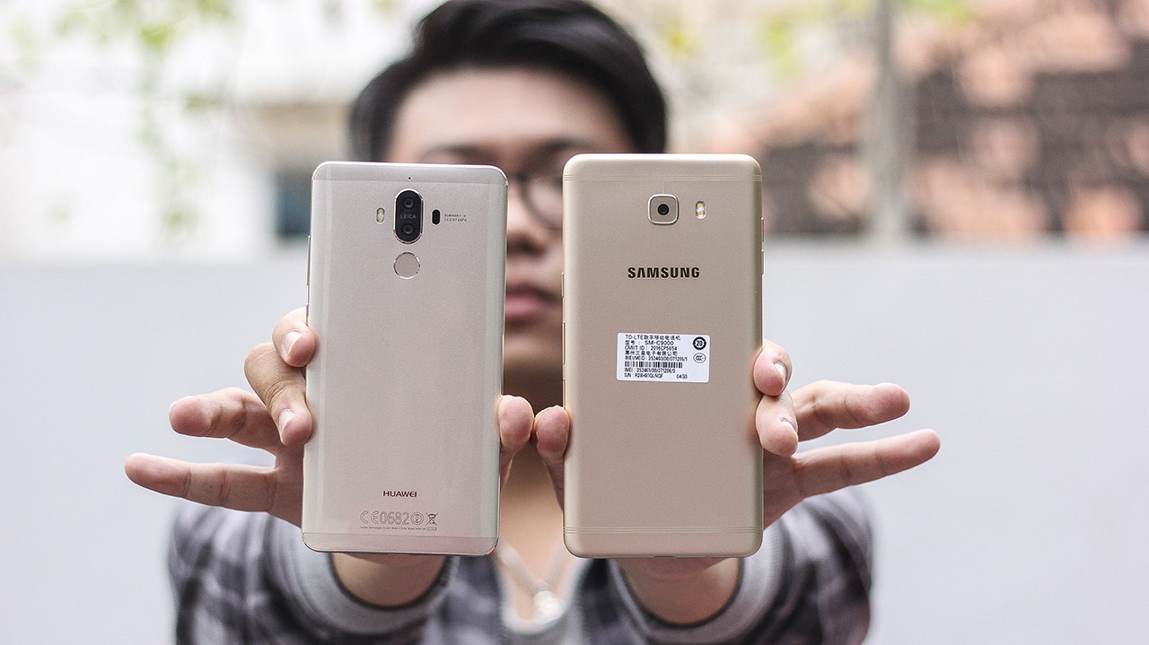 so sánh Huawei Mate 9 và Galaxy C9 Pro