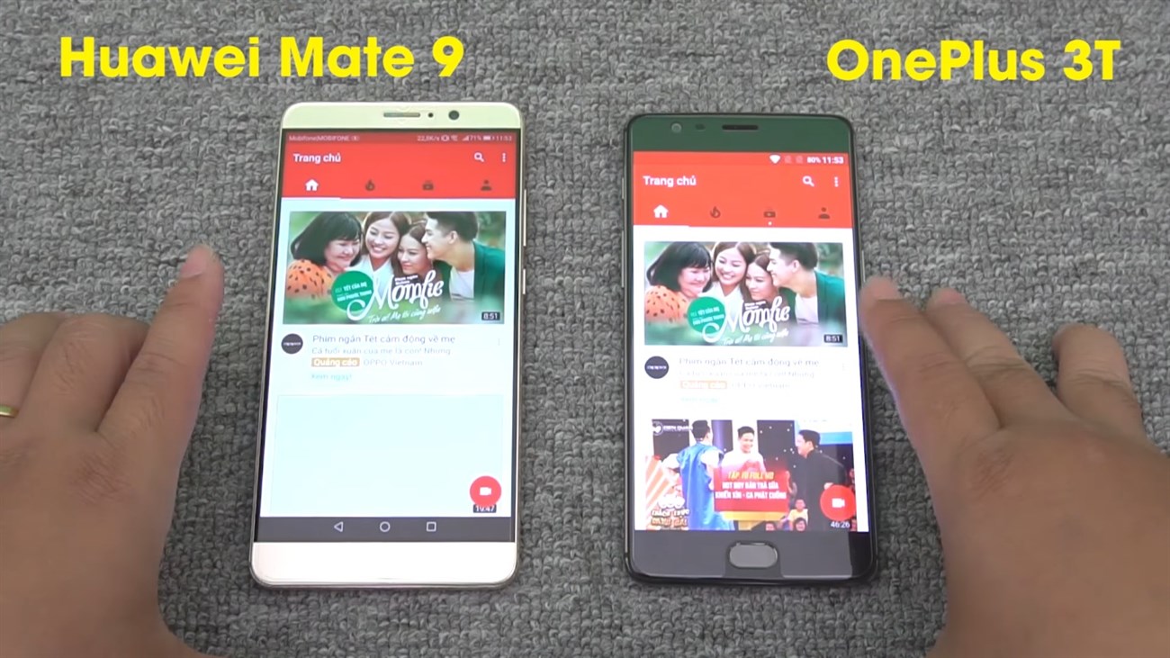 [Speedtest] OnePlus 3T đọ tốc độ với Huawei Mate 9, liệu RAM 4GB có thắng RAM 6GB?