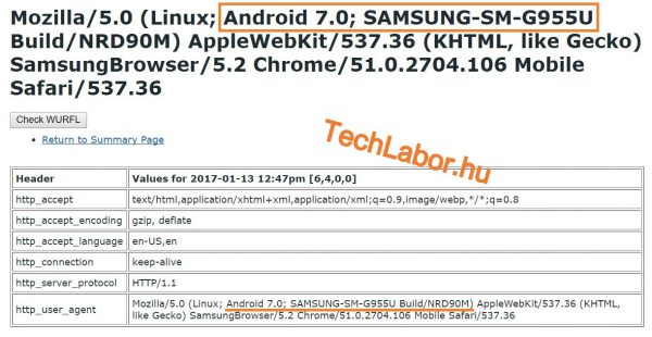 Tài liệu User Agent Profile của Galaxy S8 Plus Tài liệu User Agent Profile của Galaxy S8 Plus