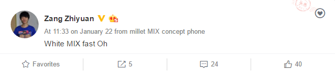 Xiaomi Mi MIX trắng bóng sẽ sớm có mặt trên thị trường Xiaomi Mi MIX trắng Ngọc Trinh sẽ sớm có mặt trên thị trường