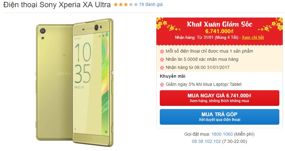 Khai xuân: Sony Xperia XA, XA Ultra và Xperia X đồng loạt giảm giá mạnh Khai xuân: Sony Xperia XA, XA Ultra và Xperia X đồng loạt giảm giá mạnh